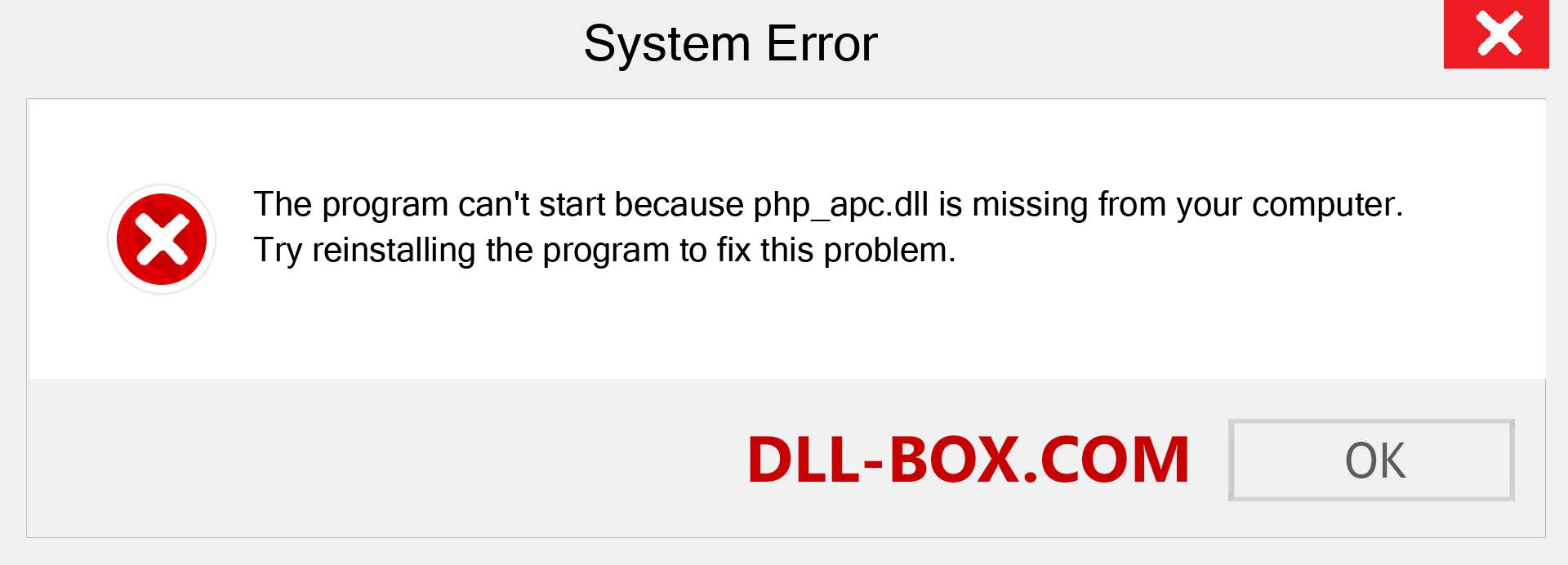  php_apc.dll file is missing?. Download for Windows 7, 8, 10 - Fix  php_apc dll Missing Error on Windows, photos, images